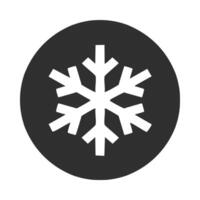 Snowflake icon in black circle, illustration. Flat design style. vector