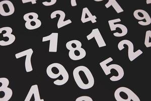 Minimalistic Black and White Numbers Pattern. photo