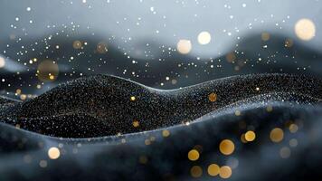 Sparkling black bokeh lights glimmering against dark abstract background, conveying festive celebration elegant event mood 4k video
