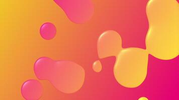Vibrant and dynamic abstract liquid background with fluid morphing glossy blob shapes and a smooth gradient of warm colors. Fresh energetic playful background for social media and branding. video