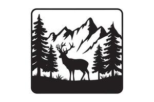 silhouettes of a Deer in the Wilderness vector