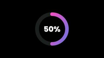 Progress Circle Bar Animation with black background e video