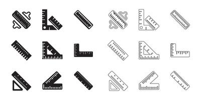 Ruler icons set vector