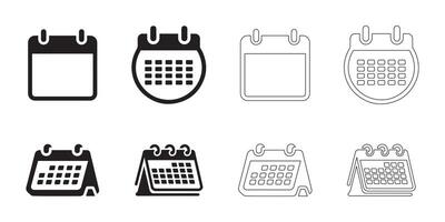 Minimalist Calendar Icons Collection vector
