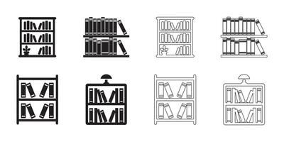 Minimalist Bookshelf Icons Collection vector