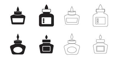 Minimalist Ink Bottle Icons Collection vector