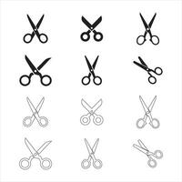Scissors icons set vector