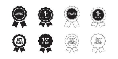 Minimalist Award Ribbon Icons Collection vector