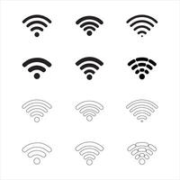 Wi-Fi signal icons set vector