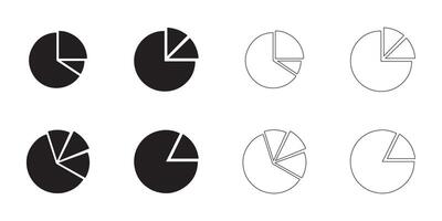 Pie Chart Icon Set with Clean Lines vector
