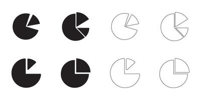 Minimalist Pie Chart Icons Collection vector