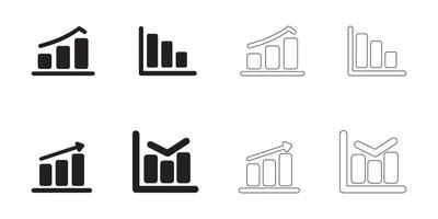 Minimalist Bar Graph Icons Collection vector