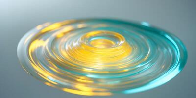 A spinning object with a yellow and blue color photo