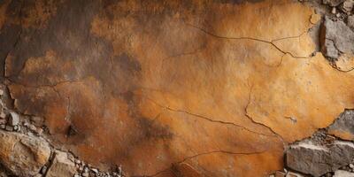 Rugged brown and gold textured wall with rustic charm. photo