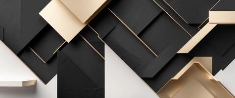 Elegant black and gold textured background with overlapping geometric shapes and copy space for text photo