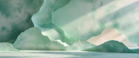 Textured backdrop with a mix of green and blue hues in an abstract design photo