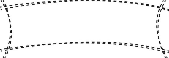 Hand drawn decorative banner frame with a dashed outline, for vintage designs labels, announcements, or creative graphic design projects. illustration vector