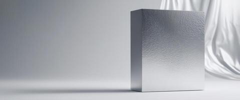 Elegant modern design with a textured metallic finish on a silver gradient background photo