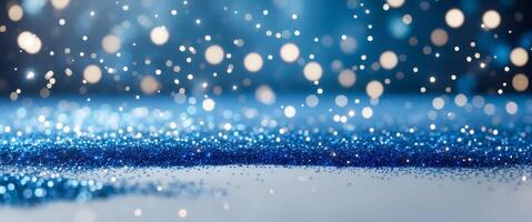 Vibrant blue glitter effect creates a mesmerizing backdrop for celebrations and festive events photo