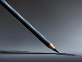 Graphite pencil pointing down left on dark gray surface photo