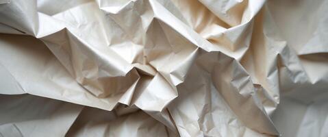 Crumpled craft cardboard paper texture background photo