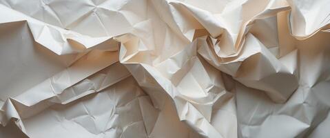 Crumpled craft cardboard paper texture background. photo