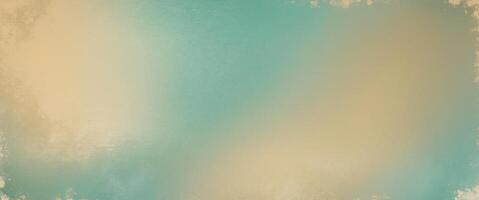 Soft lighting and gradient color design on teal background transitioning to beige with vintage grunge texture photo