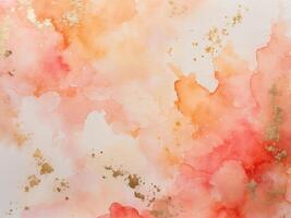 Soft peachy abstract watercolor for colorful backgrounds. photo