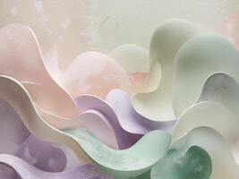Stylized Abstract Objects Depicted in Soft Pastel Colors that Evoke a Sense of Calmness. photo