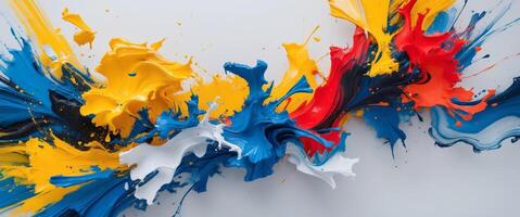 Energetic and dynamic abstract art with bold brushstrokes and vibrant colors. photo