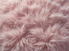Soft Pink Plush Fur Texture Luxurious Fluffy Fabric Background Gentle Pastel Shag Carpet photo