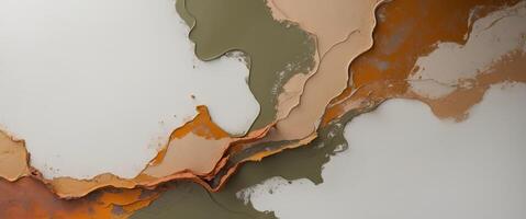 Abstract Expressionist Artwork with Earthy Tones and Vibrant Texture. photo