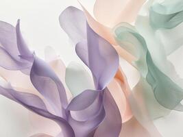 Abstract watercolor shapes intertwine in soft colors showcasing creativity and simplicity in design. photo