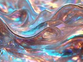 An Abstract Metallic Flow characterized by a captivating Iridescent Sheen of colors photo