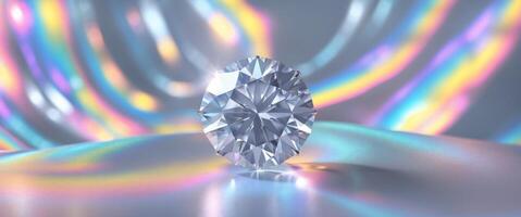 Gemstone or diamond and kaleidoscope texture. photo