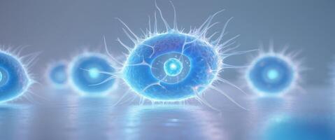 Vibrant Cell Structure Visualization with Illuminated Cell Membranes. photo