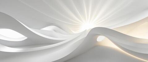 abstract white landscape flowing curves light dynamic futuristic modern design background. photo