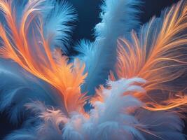 Abstract Image of Translucent Material with Blue and Orange Hues. photo