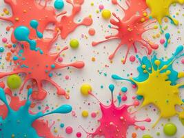 This is a Colorful Abstract Background with Creative Splashes and Dots All Around It photo