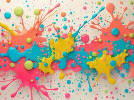 This is a Colorful Abstract Background with Creative Splashes and Dots All Around It. photo