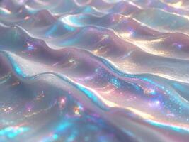 Beautiful Iridescent Waves featuring Soft Pastel Colors Enhanced by Light Reflection Effects photo