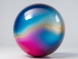 An Elegant and Glossy Sphere Featuring a Subtle Yet Striking Color Gradient Effect photo