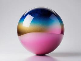 An Elegant and Glossy Sphere Featuring a Subtle Yet Striking Color Gradient Effect. photo