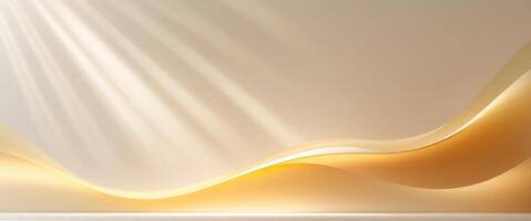 Abstract golden gradient background with light ray photo