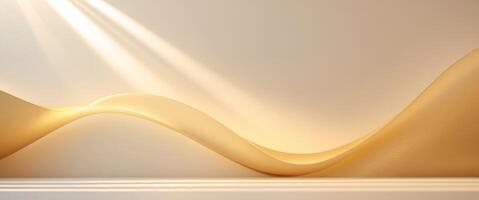 Abstract golden gradient background with light ray. photo