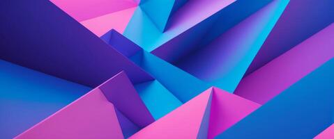 Abstract Blue and Purple Triangles Dynamic Background with Depth and Light photo