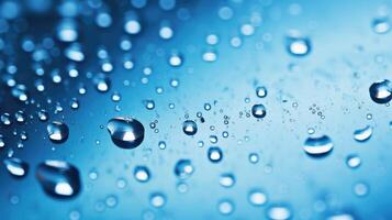 bubbles water drops on blue background photo