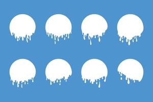 Melted cream, circle drop milk flows, paint white flows vector