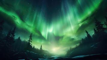 borealis green rays background photo