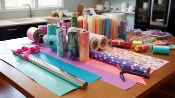 diy gift wrap tissue paper photo